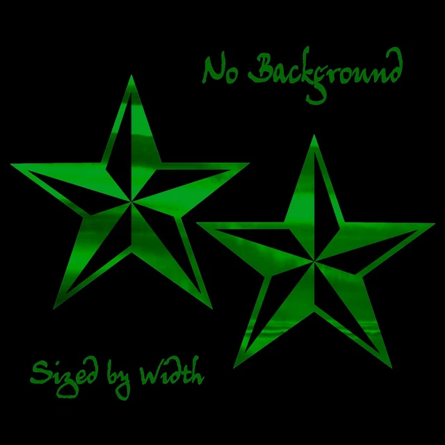 Nautical Star Sticker 2 Pack - Beveled Star Decal - Select Chrome Color And Size 3