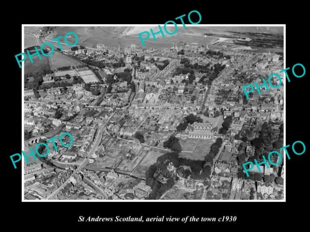 OLD LARGE HISTORIC PHOTO OF ST ANDREWS SCOTLAND AERIAL VIEW OF THE TOWN c1930 3