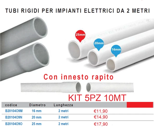 Tubo Rigido PVC 16mm Autoestinguente - 20 Metri Per Passacavi Elettrici - Foto 3