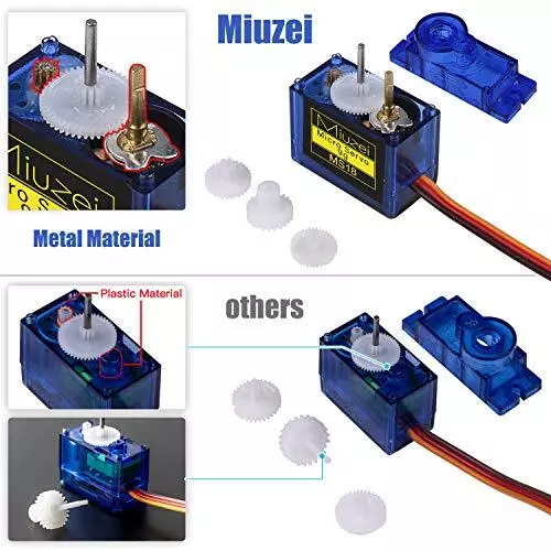 Miuzei 9G Servo Motor Micro für Arduino Mini Modellbau Servos für RC Roboter Arm 3