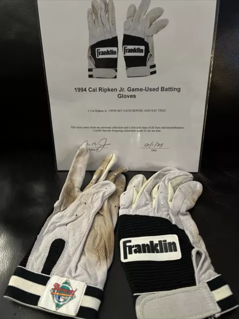 Cal Ripken Jr. Mlb Game Used Batting Gloves With Signed Autograph Authenticity