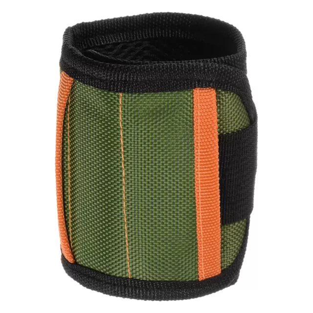 Magnetic Wristband for Screws 12 Magnets Nylon Wrist Band with Pocket Dark Green