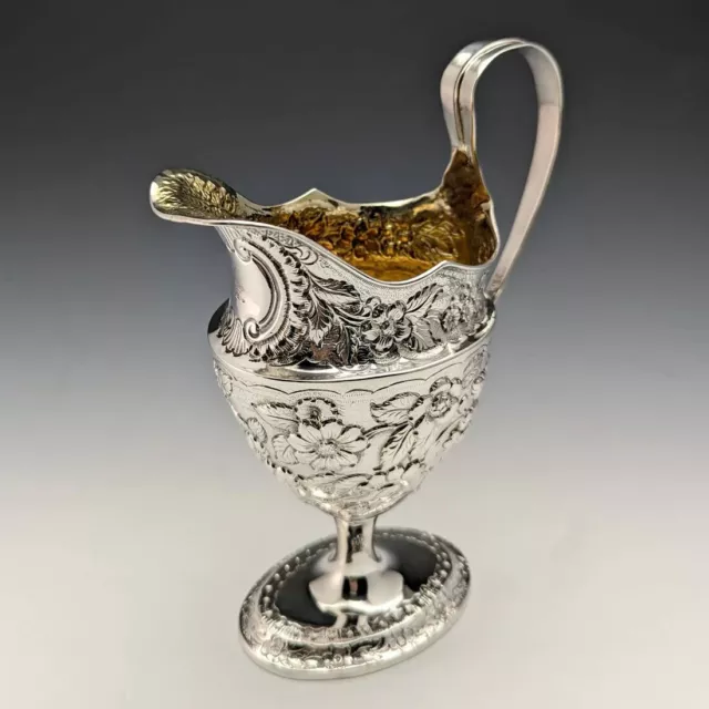Antique Georgian Sterling Silver Cream Jug 1790s MADE IN ENGLAND