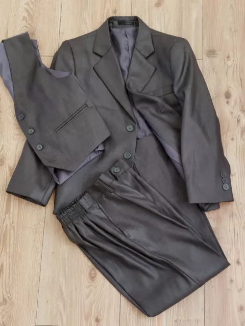 Boys 3 Piece Suit Age 7 Years Cocktail Collection Grey Occasions VGC