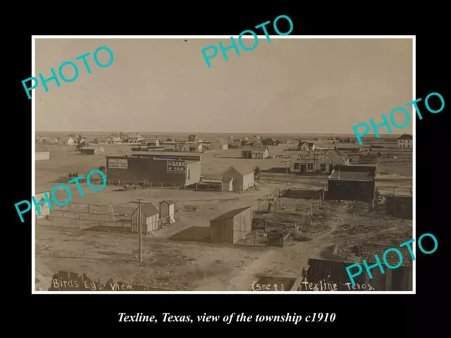 OLD LARGE HISTORIC PHOTO OF TEXLINE TEXAS VIEW OF THE TOWNSHIP c1910