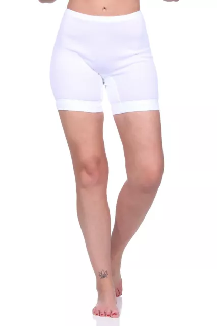 Frauen/Damen 4er Pack Slip mit Bein Pagenschlüpfer Panties weiß 100% Baumwolle