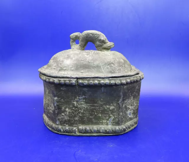 English Georgian Original Antique 18th Century Lead Tobacco Jar