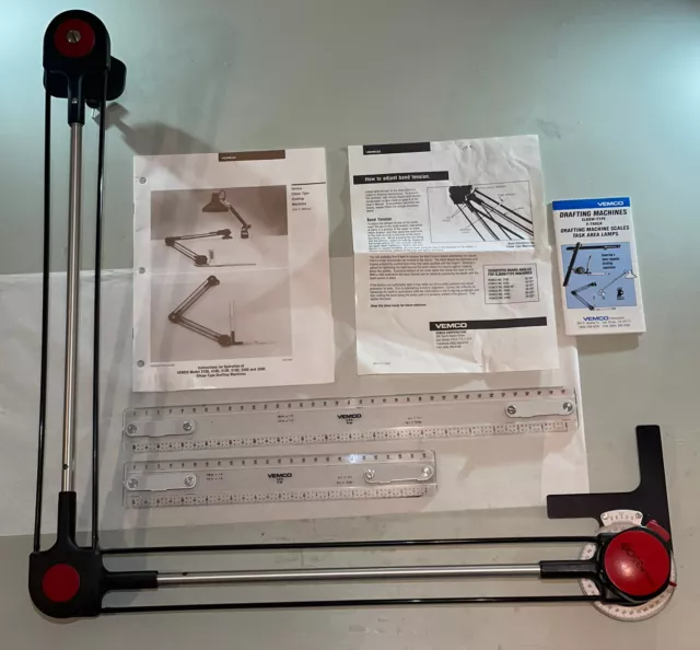 Vemco Detailer 3500-22 Mechanical Drafting Arm / Machine 22 inch and Scales Vemco Detailer 3500-22 Mechanical Drafting Arm / Machine 22 inch and Scales