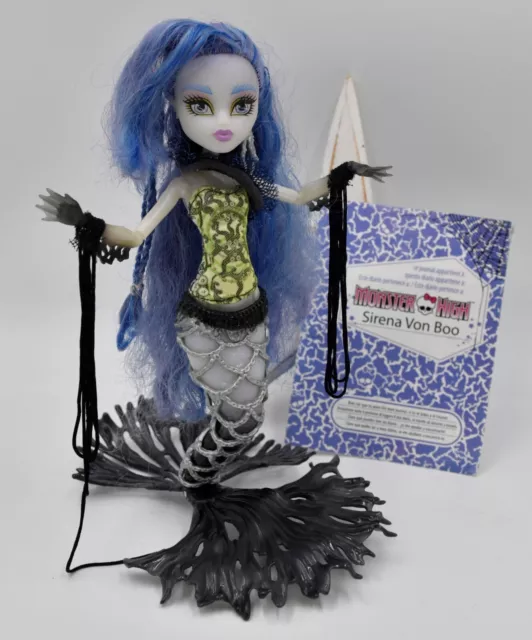 Mattel Poupée Doll Puppe Monster High Sirena Von Boo avec carnet Freaky Fusion