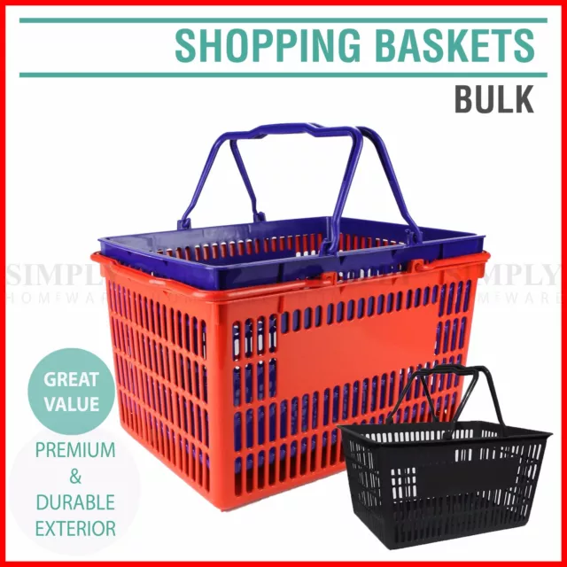 Plastic Shopping Baskets Basket Hand Business Supermarket Store Shop Bulk