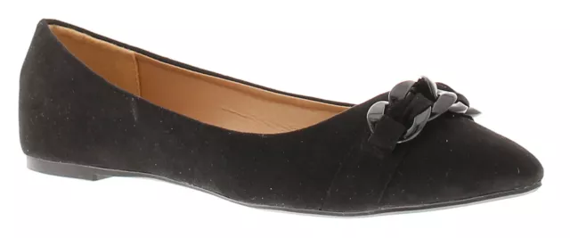Platino Womens Flat Shoes Ballerina Linx Slip On black UK Size