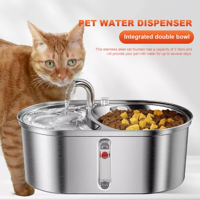 Stainless Steel Dog Water Dispenser Ultra Quiet 3L Pet Fountains (KR) 2
