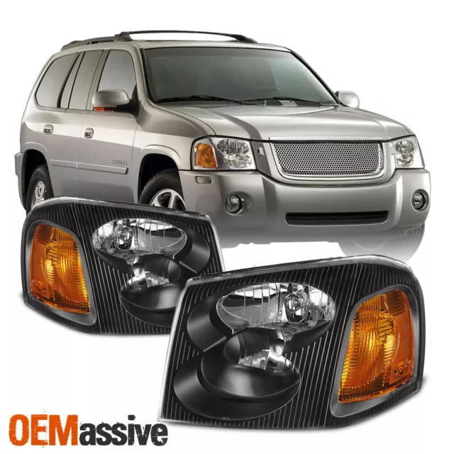 [OE Style]For 2002-2009 GMC Envoy XL XUV SUV Black Bezel Headlight Lamp Assembly