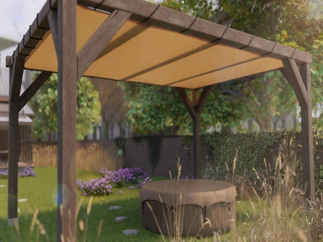 PAVILLON TERRASSENDACH ÜBERDACHUNG HDPE DACH AUS SEGELTUCH NACH MAß