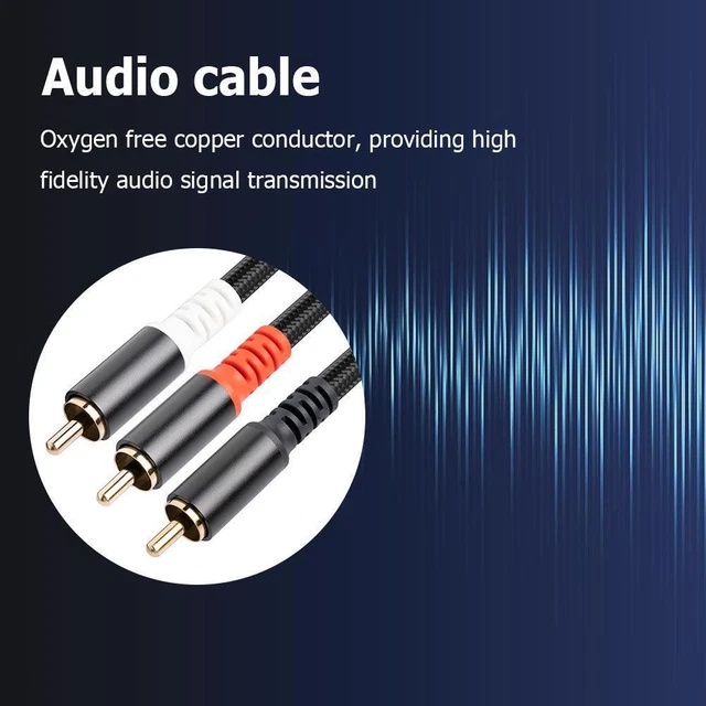 RCA Male to Dual RCA Male Audio Cable Y Splitter Converter Adapter (5m)