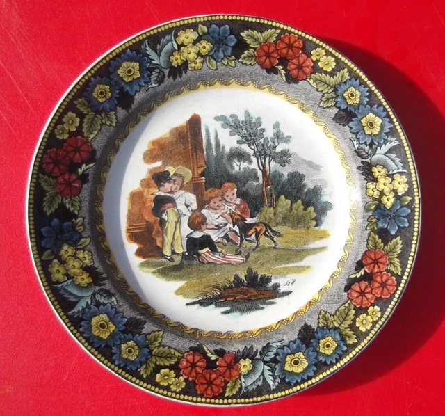BELLE ANCIENNE ASSIETTE PORCELAINE OPAQUE CREIL & MONTEREAU LEBOEUF Millet D 196334