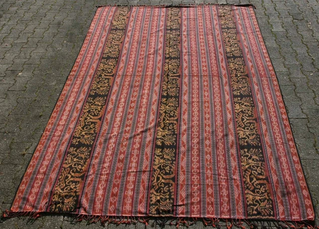 Antique Sumba Ikat hand woven traditional tapestry, 277x193 cm