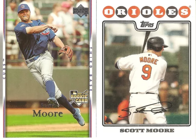 2 Different Baseball Card Lot Of Scott Moore 440