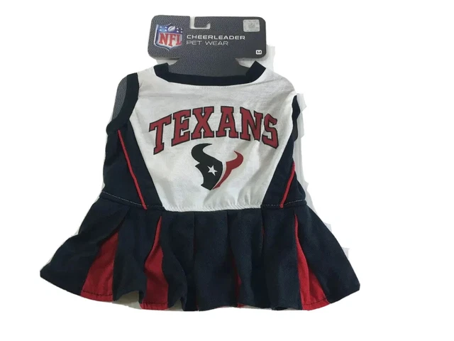 Houston Texans Dog Cheerleader Dress Pet Outfit NFL NEW Sz M 14" to 18"