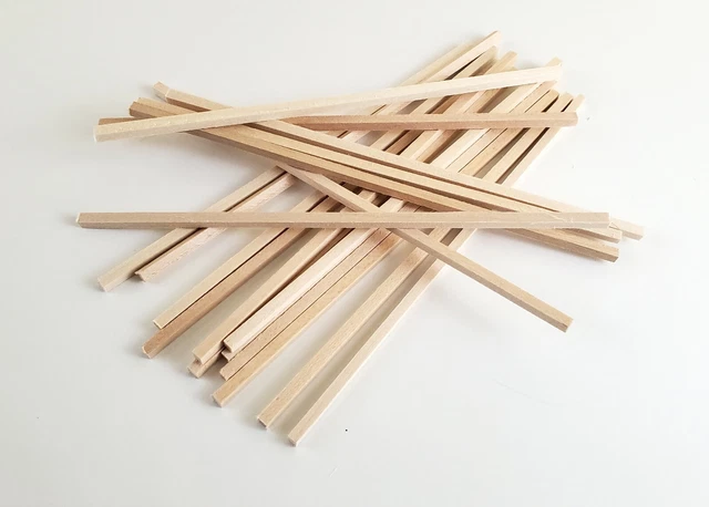 Wood Beams Posts 1/8 x 1/8 x 6" long x20 Basswood Model Making Dollhouses