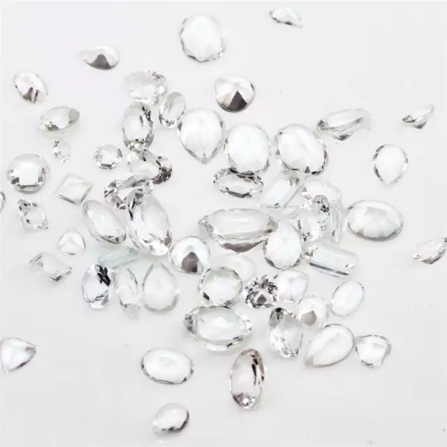 Wholesale Lot of Natural Brazilian White Topaz Mixed Shape Loose Calibrated Gems 3