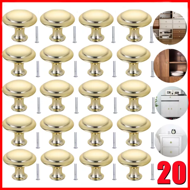 20Pcs Door Knobs Hardware Cabinet Handles Cupboard Drawer Kitchen Pulls