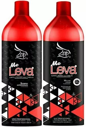 Lissage Brésilien à la Kératine ZAP- Me Leva Masque1L & Shampoing 1L