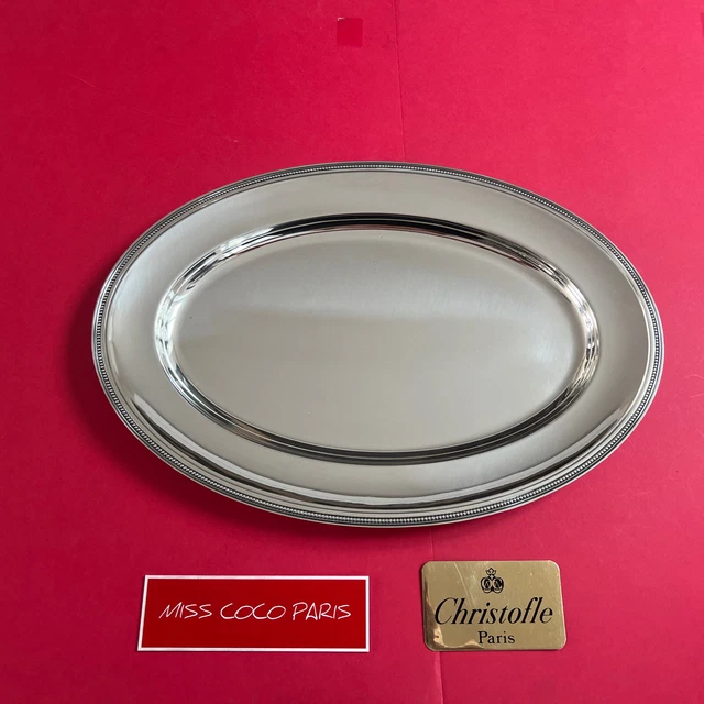 12 Cuillères à Dessert Christofle Perle – Modèle Argenté 13,5 Cm – Très Bon état