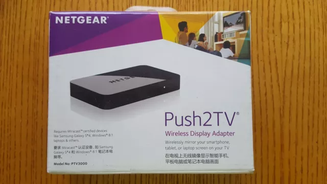 NETGEAR Push2TV sans Fil Affichage HDMI Adaptateur Avec Miracast PTV3000