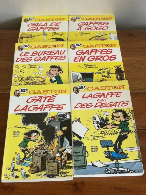 6 petites BD J'ai Lu Gaston Lagaffe (Franquin) de 1989 et 1993