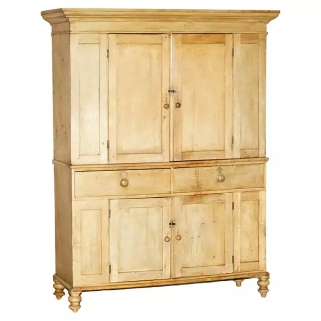 Large Antique Victorian Circa 1880 Oak Housekeepers Cupboard Drawers Linen Pots