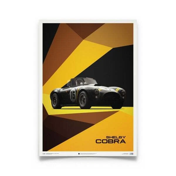 Unique & Limited Poster Shelby Cobra Mark II Black Racing Car 50 x 70 cm