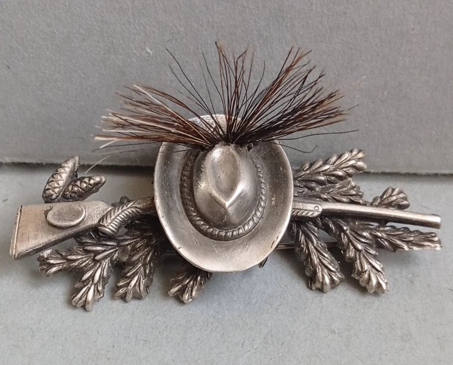 Épingle à Chapeau Papillon En Métal Argenté - Style Art Nouveau - Vintage En Très Bon état