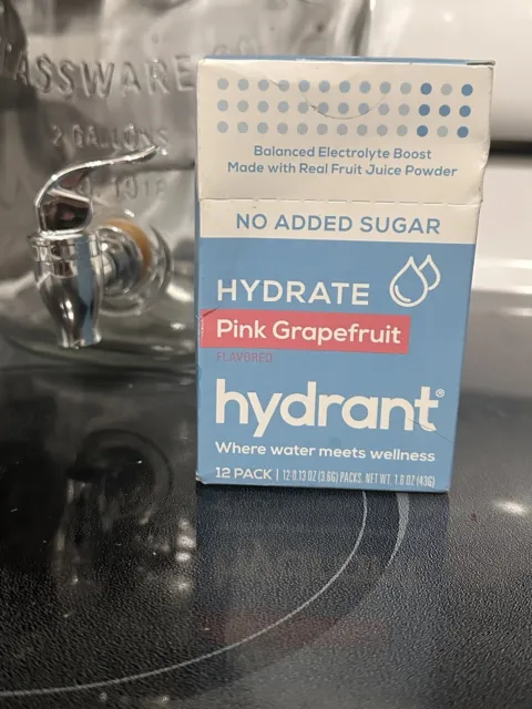 Hidrante rosa pomelo hidrato electrolyo bebida en polvo paquete de 12 BB 02/2023
