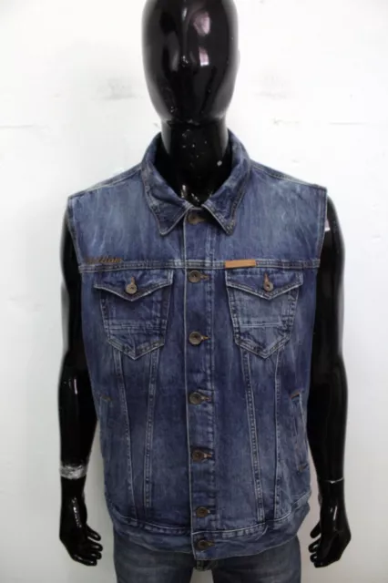 GUESS Uomo Smanicato Taglia M Di Jeans Giacca Giubbino Leggero Coat Jacket Man