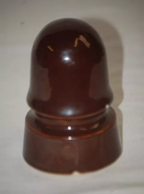 Vintage Ohio Brass Brown Porcelain Phone Telegraph RR Railroad Insulator Tool