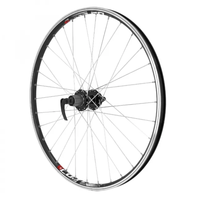 Roue vtt 26" combo arriere noir renforce v-brake moyeu Velox disc pour cassette