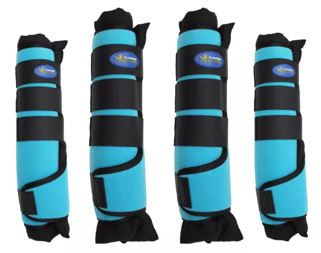 Medium Horse Stable Shipping Boots Wraps Front Rear 4 Pack Leg Hoof Care 4108TR