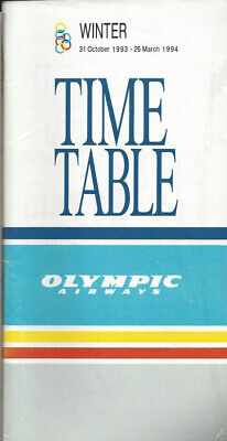 Olympic Airways system timetable 10/31/93 [0011] Buy 4+ save 25%