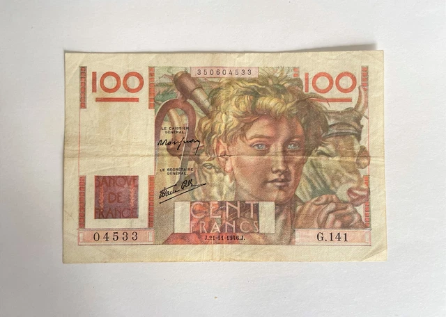 Ancien Billet De Banque De 100 Francs  " Le Paysan "