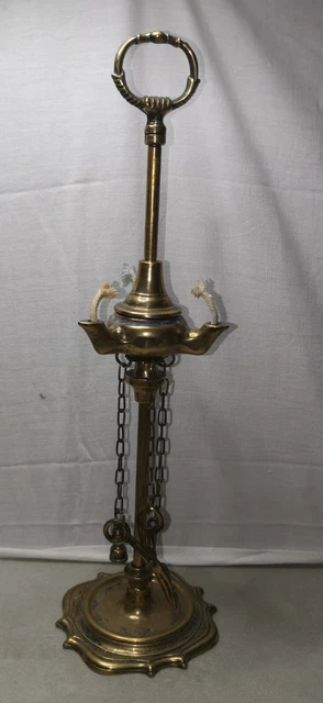 Lumière Lampe À Huile Florentine En Laiton À 3 Flammes
