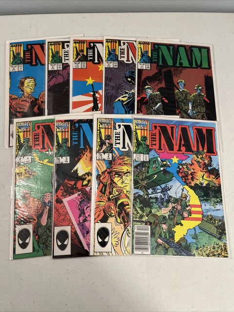 1986 Marvel Comics Series The 'Nam Issues #1 - 9, in VF condition