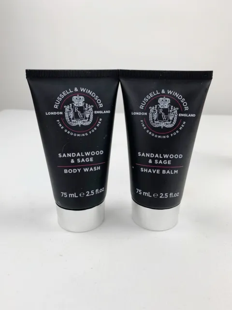 Russell & Windsor Sandalwood & Sage Shave Cream Shampoo Body Wash Bálsamo de afeitar 2