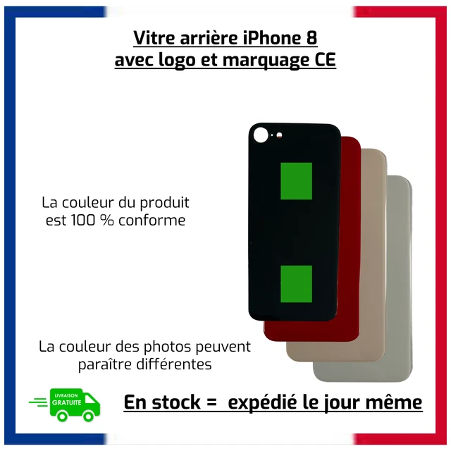 Vitre arrière iPhone X Noir - Avec logo + Adhésif Vitre arrière iPhone X Noir - Avec logo + Adhésif