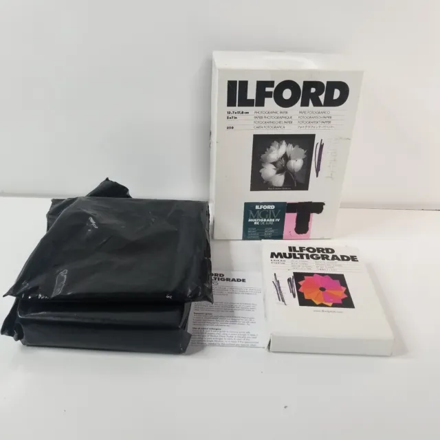 ILFORD MULTIGRADE IV RC DE LUXE Glossy 5X7 Resin base 190 Sheets Plus 12 Filters
