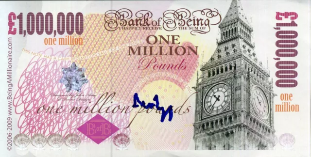 RONNIE BIGGS Signed '£1 Million Banknote' - Great Train Robbery - preprint