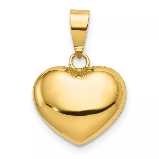 14K Oro Amarillo Soplado Colgante Corazón XCH355