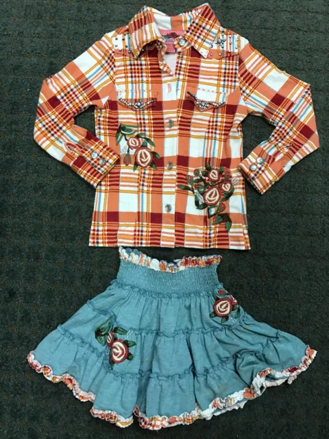 $162 Flowers By Zoe Rhinestone/ Embroidered Skirt Set Sz 2T