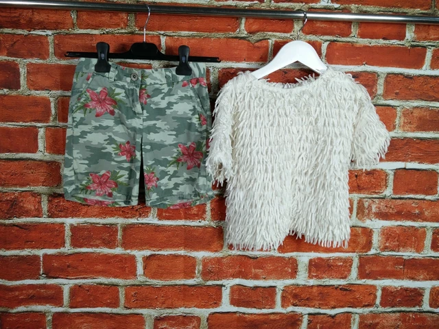 Pacchetto Ragazze Età 5-6 Anni Next Zara Pantaloncini Top Mimetico Chino 116Cm