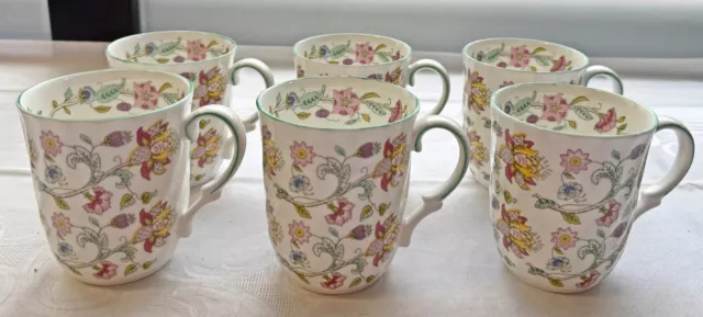 6 St. Kaffeebecher * Minton Haddon Hall * Becher Kaffeetasse * Bone China